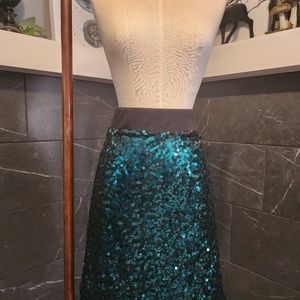 Torrid Green Sequined Holiday Collection Skirt